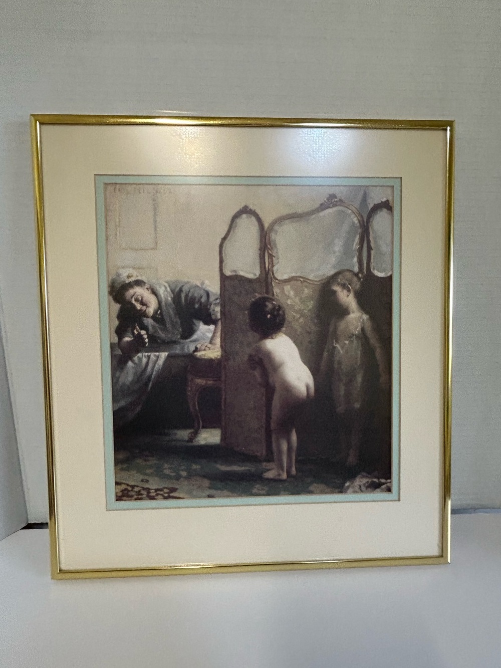 Vintage Paul Peel Before The Bath Framed Art Print